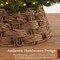 Best Choice Products 42in Basket Woven Hyacinth Christmas Tree Collar, Tree Skirt Accessory w/ Cord Cut-Out